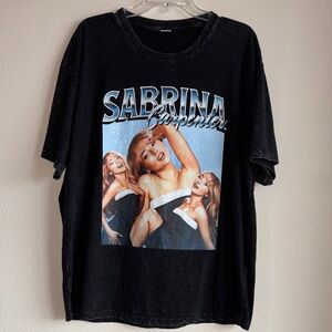 Sabrina Carpenter Vintage Wash Retro Screen print Tshirt Womens XL
